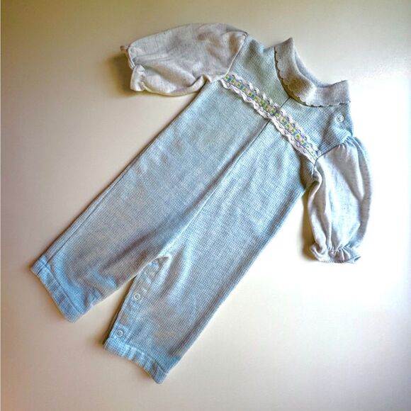Vintage Healthtex Ruffled Lace Romper Baby Toddler 12 Months 70s/80s - Picture 1 of 5